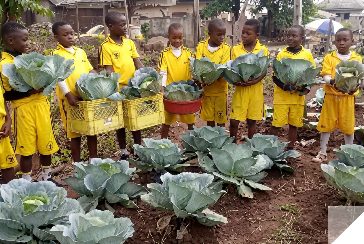 Women farming a vegetable field in rural Cameroon